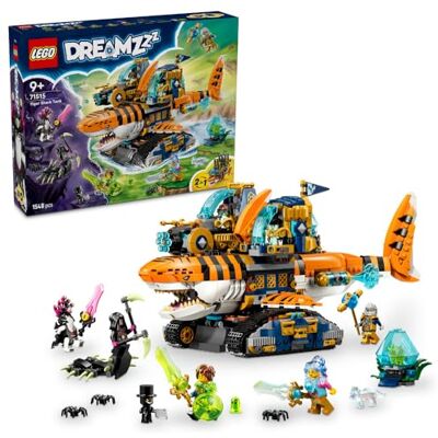 Lego DREAMZzz Rekinoczołg tygrysi, zabawka konstrukcyjna fantasy, zestaw dla dzieci, dwie opcje budowania i 5 minifigurek, pomysł na prezent dla chłopców i dziewczynek w wieku od 9 lat 71515 Lego DREAMZzz Rekinoczołg tygrysi, zabawka konstrukcyjna fantasy, zestaw dla dzieci, dwie opcje budowania i 5 minifigurek, pomysł na prezent dla chłopców i dziewczynek w wieku od 9 lat 71515