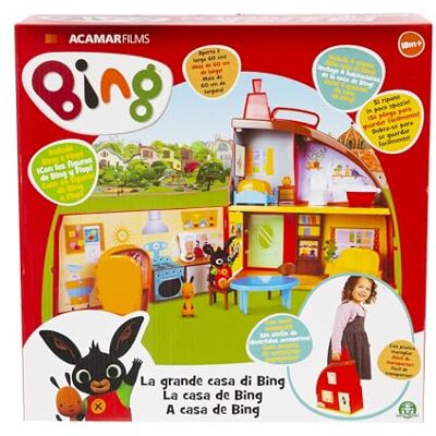 Giochi Preziosi Dom Bing zabawka, zestaw zabawkowy z 2 postaciami Bing i Flop, gry dla dzieci 1 i pół roku +, dom z interaktywnymi akcesoriami, 2 piętra i 3 kompletne pokoje z akcesoriami do serialu Giochi Preziosi Dom Bing zabawka, zestaw zabawkowy z 2 postaciami Bing i Flop, gry dla dzieci 1 i pół roku +, dom z interaktywnymi akcesoriami, 2 piętra i 3 kompletne pokoje z akcesoriami do serialu