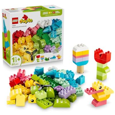 Lego DUPLO Classic Kreatywne pudełko pełne kolorów, zabawka edukacyjna dla malucha, zestaw z 80 kolorowymi klockami, pomysł na prezent dla dziecka od 18 miesięcy 10479 Lego DUPLO Classic Kreatywne pudełko pełne kolorów, zabawka edukacyjna dla malucha, zestaw z 80 kolorowymi klockami, pomysł na prezent dla dziecka od 18 miesięcy 10479