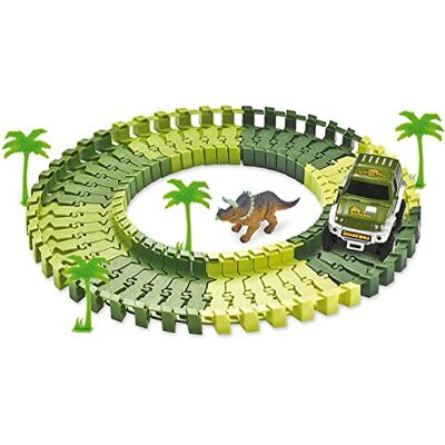 Amewi 100654 Magic Traxx Dino-Park Mini 54-częściowy, w kartonie, zielony Amewi 100654 Magic Traxx Dino-Park Mini 54-częściowy, w kartonie, zielony