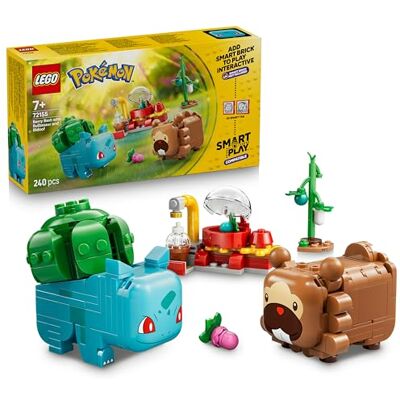 Lego Pokémon SMART Play: Bulbasaur i Bidoof z krzewem jagody, interaktywny zestaw kompatybilny z 2 SMART Tagami i 2 Pokémonami, pomysł na prezent dla chłopców i dziewczynek od 7 lat 72155 Lego Pokémon SMART Play: Bulbasaur i Bidoof z krzewem jagody, interaktywny zestaw kompatybilny z 2 SMART Tagami i 2 Pokémonami, pomysł na prezent dla chłopców i dziewczynek od 7 lat 72155