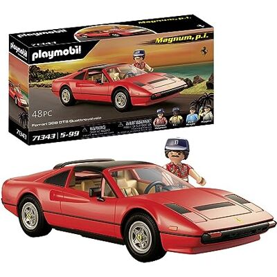 Playmobil 71343 Magnum, P.I. Ferrari 308 GTS Quattrovalvole, super sportowy samochód dla kolekcjonerw i fanów motoryzacji, od 5 lat Playmobil 71343 Magnum, P.I. Ferrari 308 GTS Quattrovalvole, super sportowy samochód dla kolekcjonerw i fanów motoryzacji, od 5 lat