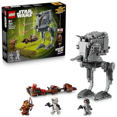 Lego Star Wars 75424 SMART Play: Atak AT-ST na Endor, interaktywna zabawka dla dziecka, zestaw kompatybilny z 2 x SMART Tagami i minifigurką Wicketa pomysł na prezent dla dzieci od 8 lat i fanów Lego Star Wars 75424 SMART Play: Atak AT-ST na Endor, interaktywna zabawka dla dziecka, zestaw kompatybilny z 2 x SMART Tagami i minifigurką Wicketa pomysł na prezent dla dzieci od 8 lat i fanów