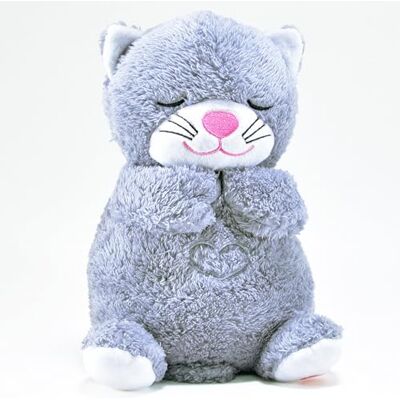 Kögler 45238 Oddychający pluszowy kot, ok. 26 cm wysokości, z funkcją oddychania i podświetlania po naciśnięciu przycisku, z muzyką kołysanki dla niemowląt i dzieci, zasilany bateryjnie Kögler 45238 Oddychający pluszowy kot, ok. 26 cm wysokości, z funkcją oddychania i podświetlania po naciśnięciu przycisku, z muzyką kołysanki dla niemowląt i dzieci, zasilany bateryjnie