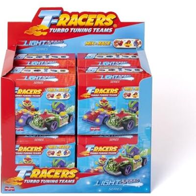 T-Racers Seria Light Speed Car & Racer -Zestaw . Samochód i kierowca do kolekcjonowania. Samochód składający się z części, które można wymieniać.Box zawiera 8 samochodów T-Racers Seria Light Speed Car & Racer -Zestaw . Samochód i kierowca do kolekcjonowania. Samochód składający się z części, które można wymieniać.Box zawiera 8 samochodów