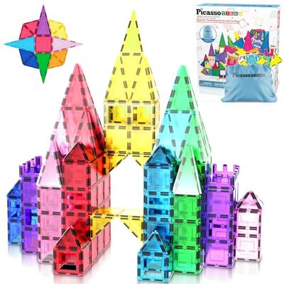 PicassoTiles Magnetyczne klocki z podstawą samochodową, torba do przechowywania ze sznurkiem, torba podróżna, torba do noszenia, klocki magnetyczne, zabawka konstrukcyjna, zestaw edukacyjny STEM PicassoTiles Magnetyczne klocki z podstawą samochodową, torba do przechowywania ze sznurkiem, torba podróżna, torba do noszenia, klocki magnetyczne, zabawka konstrukcyjna, zestaw edukacyjny STEM