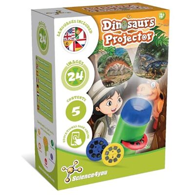Science4you Latarka dziecięca 4+ lata projektor rysunkowy i latarnia dziecięca z dinozaurami, zestaw naukowy, zabawka edukacyjna juurazyjska Science4you Latarka dziecięca 4+ lata projektor rysunkowy i latarnia dziecięca z dinozaurami, zestaw naukowy, zabawka edukacyjna juurazyjska