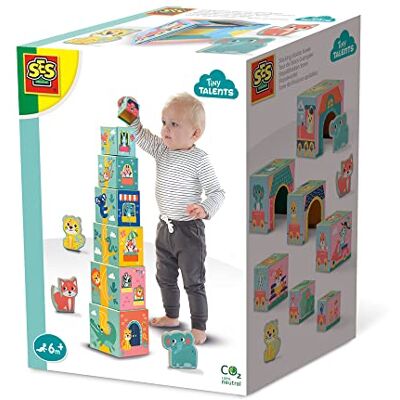 Creative Wieża blokowa do układania w stos z figurkami zwierząt Creative Wieża blokowa do układania w stos z figurkami zwierząt
