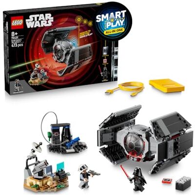 Lego Star Wars 75421 SMART Play: Myśliwiec TIE Dartha Vadera, interaktywna zabawka dla dziecka Wszystko w Jednym, elementy SMART: klocek, ładowarka, minifigurka i tag, prezent dla dzieci od 8 lat Lego Star Wars 75421 SMART Play: Myśliwiec TIE Dartha Vadera, interaktywna zabawka dla dziecka Wszystko w Jednym, elementy SMART: klocek, ładowarka, minifigurka i tag, prezent dla dzieci od 8 lat