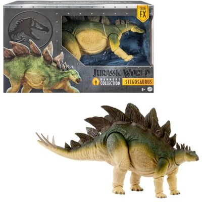 Mattel Jurassic World Kolekcja Hammonda Stegozaur Figurka dinozaura „Zaginiony Świat: Jurassic Park” Duża zabawka mięsożernego dinozaura, usztywniany ogon do ustawiania w różnych pozach, JCH08 Mattel Jurassic World Kolekcja Hammonda Stegozaur Figurka dinozaura „Zaginiony Świat: Jurassic Park” Duża zabawka mięsożernego dinozaura, usztywniany ogon do ustawiania w różnych pozach, JCH08