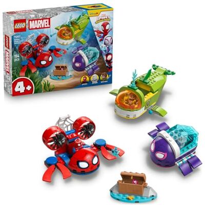 Lego Marvel Spidey i super-kumple Spidey: podwodne pojazdy, zabawka dla dzieci w wieku od 4 lat, zestaw konstrukcyjny z trzema łodziami podwodnymi, pomysł na prezent dla chłopca i dziewczynki 11207 Lego Marvel Spidey i super-kumple Spidey: podwodne pojazdy, zabawka dla dzieci w wieku od 4 lat, zestaw konstrukcyjny z trzema łodziami podwodnymi, pomysł na prezent dla chłopca i dziewczynki 11207