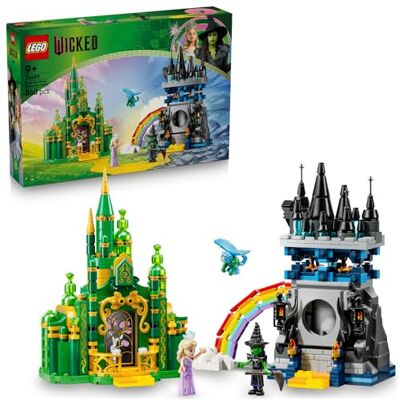 Lego Wicked Emerald City i Kiamo Ko Castle, zabawka konstrukcyjna dla dzieci z figurką latającej małpy, minilaleczkami Elphaby i Glindy i tęczą, prezent dla dziewczynki i chłopca od 9 lat 75689 Lego Wicked Emerald City i Kiamo Ko Castle, zabawka konstrukcyjna dla dzieci z figurką latającej małpy, minilaleczkami Elphaby i Glindy i tęczą, prezent dla dziewczynki i chłopca od 9 lat 75689