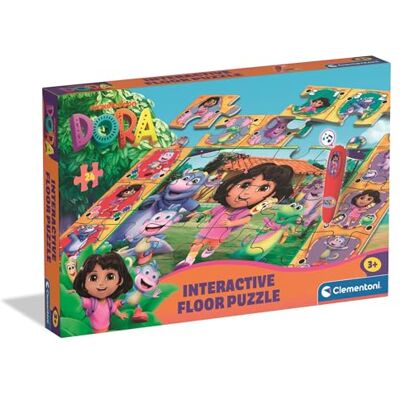 Clementoni Interaktywne puzzle podłogowe Dora the Explorer, 24 sztuki, dla dzieci w wieku 3 lat, interaktywne quizy z piórem, pomysł na prezent, wyprodukowano we Włoszech, 62 x 42 cm, 16687 Clementoni Interaktywne puzzle podłogowe Dora the Explorer, 24 sztuki, dla dzieci w wieku 3 lat, interaktywne quizy z piórem, pomysł na prezent, wyprodukowano we Włoszech, 62 x 42 cm, 16687
