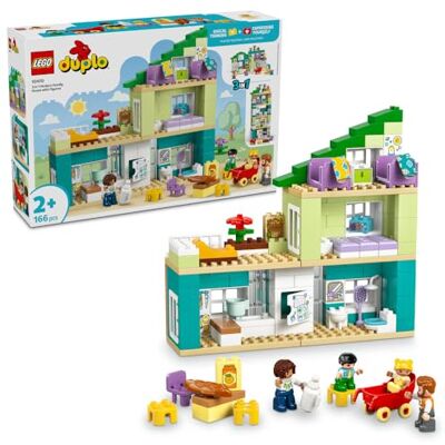 Lego DUPLO Nowoczesny dom rodzinny 3 w 1 z figurkami, klocki dla 2-latka, zabawka edukacyjna dla małego dziecka z domkiem dla lalek i trzema opcjami budowania, prezent dla dziewczynek i chłopców 10470 Lego DUPLO Nowoczesny dom rodzinny 3 w 1 z figurkami, klocki dla 2-latka, zabawka edukacyjna dla małego dziecka z domkiem dla lalek i trzema opcjami budowania, prezent dla dziewczynek i chłopców 10470