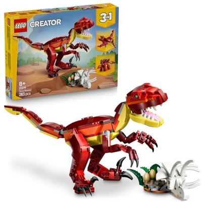 Lego Creator 3 w 1 Groźny dinozaur, trzy opcje budowania: welociraptor, stegozaur lub pterozaur, zabawka konstrukcyjna dla chłopca i dziewczynki, prezent dla dzieci w wieku od 8 lat 31379 Lego Creator 3 w 1 Groźny dinozaur, trzy opcje budowania: welociraptor, stegozaur lub pterozaur, zabawka konstrukcyjna dla chłopca i dziewczynki, prezent dla dzieci w wieku od 8 lat 31379