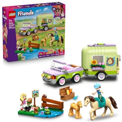 Lego Friends Przyczepa z koniem i źrebaczkiem, zabawka dla dzieci z 2 minilaleczkami i figurkami zwierząt, kreatywne klocki na prezent dla 7-latki, dla dziewczynki, chłopca, miłośniczki koni 42695 Lego Friends Przyczepa z koniem i źrebaczkiem, zabawka dla dzieci z 2 minilaleczkami i figurkami zwierząt, kreatywne klocki na prezent dla 7-latki, dla dziewczynki, chłopca, miłośniczki koni 42695