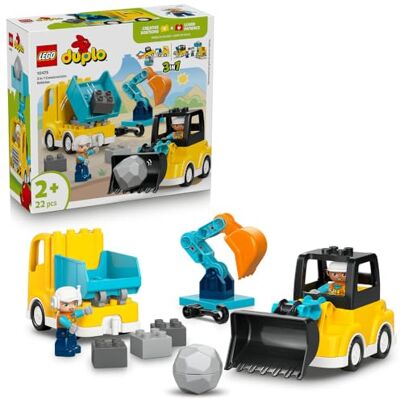 Lego DUPLO Maszyny budowlane 3 w 1, klocki dla 2-latka, edukacyjna zabawka dla dzieci z koparką, wywrotką, lawetą i ładowarką, pomysł na prezent dla maluchów, dla chłopczyka i dziewczynki 10475 Lego DUPLO Maszyny budowlane 3 w 1, klocki dla 2-latka, edukacyjna zabawka dla dzieci z koparką, wywrotką, lawetą i ładowarką, pomysł na prezent dla maluchów, dla chłopczyka i dziewczynki 10475