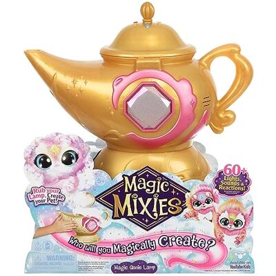 Magic Mixies Magiczna różowa lampa, interaktywna zabawka, magiczna gra z lalką Mixie Genius ze światłami, dźwiękiem i efektami mgły, dla dzieci +5 lat, sławna (MGX09100) Magic Mixies Magiczna różowa lampa, interaktywna zabawka, magiczna gra z lalką Mixie Genius ze światłami, dźwiękiem i efektami mgły, dla dzieci +5 lat, sławna (MGX09100)