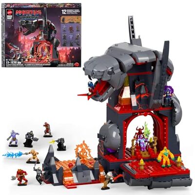 Mattel Klocki Masters of the Universe Władcy Wszechświata Starcie na Wężowej Górze Zestaw konstrukcyjny, 636 elementów, 12 figurek, dla dzieci 13+ i dorosłych kolekcjonerów, JMB31 Mattel Klocki Masters of the Universe Władcy Wszechświata Starcie na Wężowej Górze Zestaw konstrukcyjny, 636 elementów, 12 figurek, dla dzieci 13+ i dorosłych kolekcjonerów, JMB31
