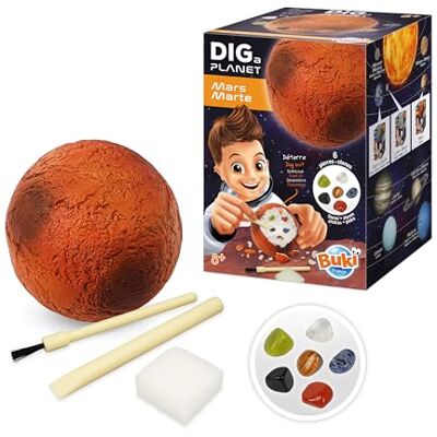 Buki France Dig a Planet Mars kopie i odkrywa 6 prawdziwych kamieni, w tym obsydianu, tygrysiego oka i czerwonego jaspisu zestaw do kopania dla dzieci od 8 lat 448 Buki France Dig a Planet Mars kopie i odkrywa 6 prawdziwych kamieni, w tym obsydianu, tygrysiego oka i czerwonego jaspisu zestaw do kopania dla dzieci od 8 lat 448