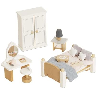 Le Toy Van Wooden Daisylane Master Bedroom Dolls House Accessories Play Set For Dolls Houses, Dolls House Furniture Sets Suitable For Ages 3+ Le Toy Van Wooden Daisylane Master Bedroom Dolls House Accessories Play Set For Dolls Houses, Dolls House Furniture Sets Suitable For Ages 3+