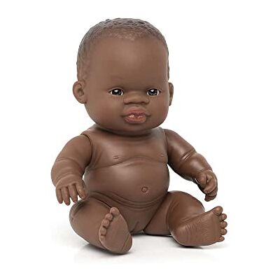 Miniland Lalka dla niemowląt z ciemnej skóry 21 cm do wyobrażenia i nauki Realistyczny anatomiczny design, kompatybilny z Dolls, wspiera rozwój emocjonalny od 10 miesięcy Miniland Lalka dla niemowląt z ciemnej skóry 21 cm do wyobrażenia i nauki Realistyczny anatomiczny design, kompatybilny z Dolls, wspiera rozwój emocjonalny od 10 miesięcy