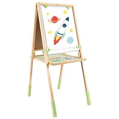 Hape E2001 Bamboo Easel Step Up bambusowa sztaluga do gry, wielokolorowa, M Hape E2001 Bamboo Easel Step Up bambusowa sztaluga do gry, wielokolorowa, M