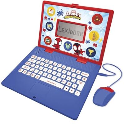 LEXIBOOK , Spidey i jego niesamowici przyjaciele, dwujęzyczny i edukacyjny laptop francuski/angielski, zabawka dla dzieci, 170 zajęć do nauki, czerwony/niebieski, JC599SPi1LXB LEXIBOOK , Spidey i jego niesamowici przyjaciele, dwujęzyczny i edukacyjny laptop francuski/angielski, zabawka dla dzieci, 170 zajęć do nauki, czerwony/niebieski, JC599SPi1LXB