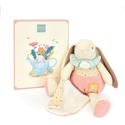 Doudou et Compagnie KRÓLIK CIBOULETTE Przytulanka z białą płaską chusteczką Pomysł na prezent dla dzieci od urodzenia 28 cm Z pudełkiem na prezent zgubionej przytulanki DC4208 Doudou et Compagnie KRÓLIK CIBOULETTE Przytulanka z białą płaską chusteczką Pomysł na prezent dla dzieci od urodzenia 28 cm Z pudełkiem na prezent zgubionej przytulanki DC4208
