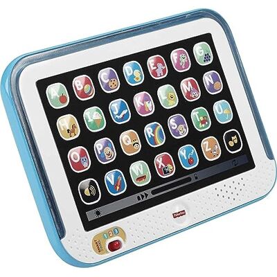 Fisher Price Zabawka edukacyjna dla małych dzieci, Smart Stages Tablet Atrapa komputera z muzyką i funkcją świecenia, dla dzieci od 1 roku życia, wersja: angielski brytyjski, CDG33 Fisher Price Zabawka edukacyjna dla małych dzieci, Smart Stages Tablet Atrapa komputera z muzyką i funkcją świecenia, dla dzieci od 1 roku życia, wersja: angielski brytyjski, CDG33