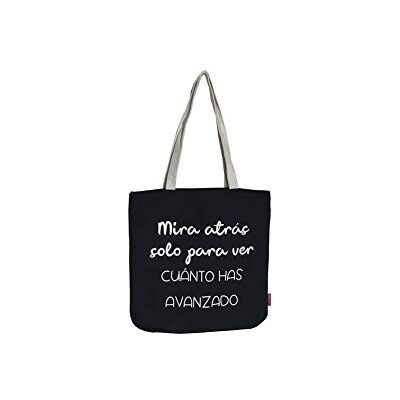 N-003-MIRAATRÁS Econanos Hellobags2019 płócienna i plażowa torba na zakupy, 38 cm, czarna (NEGRO) N-003-MIRAATRÁS Econanos Hellobags2019 płócienna i plażowa torba na zakupy, 38 cm, czarna (NEGRO)