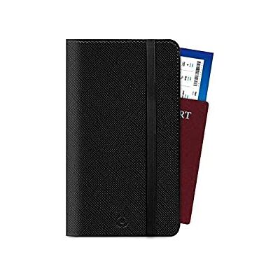 Celly PASSPORTVBK Podróżny uchwyt na paszport przydatne akcesoria podróżne z zamknięciem magnetycznym i kieszeniami na dokumenty, karty, gotówkę i smartfony, z czarnej sztucznej skóry Celly PASSPORTVBK Podróżny uchwyt na paszport przydatne akcesoria podróżne z zamknięciem magnetycznym i kieszeniami na dokumenty, karty, gotówkę i smartfony, z czarnej sztucznej skóry