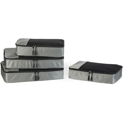 Resourced_ZH1509008H Amazon Essentials 4 Cz. Zestaw Akcesoriów Podróżnych do Pakowania, Organizer na Bagaż z Podwójnym Zamkiem,Klapa Górna z Siatki, 100% Poliester, 2 Duże i 2 Śr., Szary (Wcześniej Amazon Basics) Resourced_ZH1509008H Amazon Essentials 4 Cz. Zestaw Akcesoriów Podróżnych do Pakowania, Organizer na Bagaż z Podwójnym Zamkiem,Klapa Górna z Siatki, 100% Poliester, 2 Duże i 2 Śr., Szary (Wcześniej Amazon Basics)
