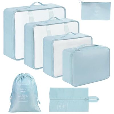 Romon Organizer walizek podróżnych, bagaż 7 w 1 zestaw do pakowania, torby podróżne, odzież podróżna, bielizna, torba na buty Romon Organizer walizek podróżnych, bagaż 7 w 1 zestaw do pakowania, torby podróżne, odzież podróżna, bielizna, torba na buty