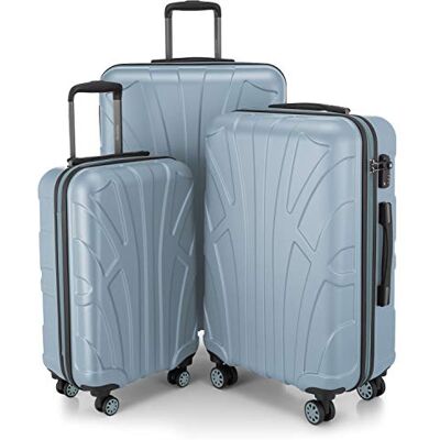 Packard Bell Suitline Zestaw walizek 3 sztuki ABS twarde kabinowa 55 cm średnia 66 cm duża 76 cm rozszerzane z zamkiem TSA 4 podwójne koła uchwyt teleskopowy, basenowy niebieski Packard Bell Suitline Zestaw walizek 3 sztuki ABS twarde kabinowa 55 cm średnia 66 cm duża 76 cm rozszerzane z zamkiem TSA 4 podwójne koła uchwyt teleskopowy, basenowy niebieski