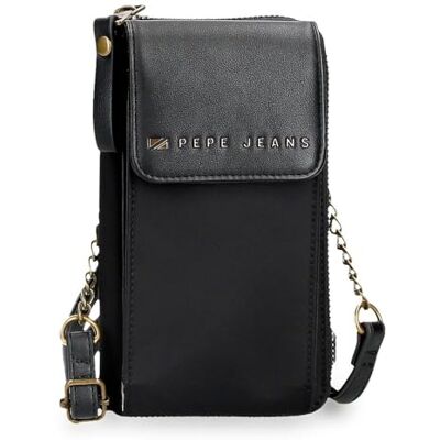 7925331 Pepe Jeans Morgan Joumma Bags damskie plecaki na co dzień torby podróżne, beżowo-czarne sztuczne futro damskie, Czarny (Black), Talla única, torba na ramię 7925331 Pepe Jeans Morgan Joumma Bags damskie plecaki na co dzień torby podróżne, beżowo-czarne sztuczne futro damskie, Czarny (Black), Talla única, torba na ramię