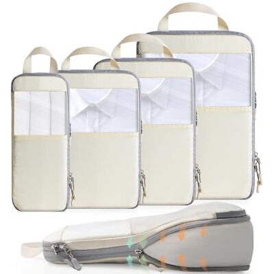 Cozary Organizer na walizkę zestaw do pakowania kostek z wodoodporną tkaniną poliestrową, zestaw bielizny podróżnej do plecaków lub bagażu podręcznego, idealny do podróży i na kemping czarny Cozary Organizer na walizkę zestaw do pakowania kostek z wodoodporną tkaniną poliestrową, zestaw bielizny podróżnej do plecaków lub bagażu podręcznego, idealny do podróży i na kemping czarny