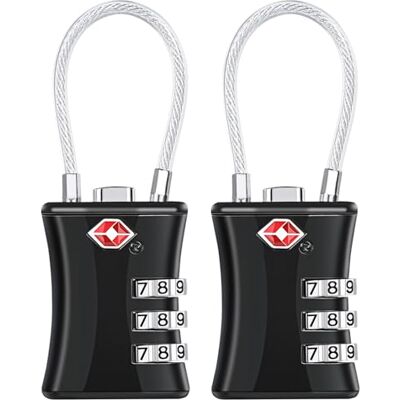 cadenas tsa Oderra 2 opakowania kłódki, blokady bagażowe TSA, 3 klocki bezpieczeństwa cyfrowego, kombinacja padlocka, zgodny z TSA do bagażu podróżnego na świeżym powietrzu, plecak kempingowy, Kolor: czarny, 2 cadenas tsa Oderra 2 opakowania kłódki, blokady bagażowe TSA, 3 klocki bezpieczeństwa cyfrowego, kombinacja padlocka, zgodny z TSA do bagażu podróżnego na świeżym powietrzu, plecak kempingowy, Kolor: czarny, 2