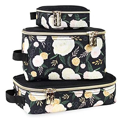 Itzy Ritzy Chelsea + Cole for Packing Cubes – Set of 3 Floral Packing Cubes or Travel Organizers; Each Cube Features a Mesh Top, Double Zippers and a Fabric Handle; Floral Itzy Ritzy Chelsea + Cole for Packing Cubes – Set of 3 Floral Packing Cubes or Travel Organizers; Each Cube Features a Mesh Top, Double Zippers and a Fabric Handle; Floral
