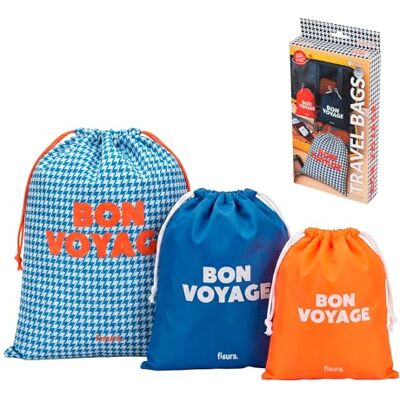 FISURA 3 oryginalne torby podróżne "Bon voyage" torba podróżna na brudne ubrania ze sznurkiem niebieski pomarańczowy organizer do walizek zestaw toreb do przechowywania bagażu 6L 4L 2 l FISURA 3 oryginalne torby podróżne "Bon voyage" torba podróżna na brudne ubrania ze sznurkiem niebieski pomarańczowy organizer do walizek zestaw toreb do przechowywania bagażu 6L 4L 2 l