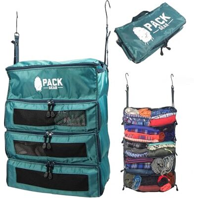 Pack Gear Organizer do walizki, spakuj więcej do dużego bagażu lub bagażu podręcznego, natychmiast rozpakuj dzięki tym kompresyjnym kostkom do pakowania walizek, wiszący organizer na półkę do szafy Pack Gear Organizer do walizki, spakuj więcej do dużego bagażu lub bagażu podręcznego, natychmiast rozpakuj dzięki tym kompresyjnym kostkom do pakowania walizek, wiszący organizer na półkę do szafy