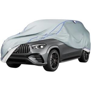GEV Kompletny pokrowiec na samochód SUV XL całkowita wodoodporna osłona z ochroną przedniej szyby, przedniej szyby, pokrywy, dachu i bagażnika, anty-UV, odporna na zarysowania, uniwersalna 520 x 155 GEV Kompletny pokrowiec na samochód SUV XL całkowita wodoodporna osłona z ochroną przedniej szyby, przedniej szyby, pokrywy, dachu i bagażnika, anty-UV, odporna na zarysowania, uniwersalna 520 x 155