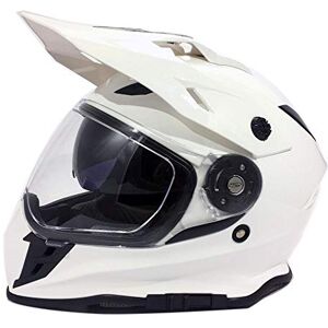 Viper RX-v288 Podwójny wizjer Enduro Kask Jednolity Biały Crash-Pokrywka On & Off Road Mały Viper RX-v288 Podwójny wizjer Enduro Kask Jednolity Biały Crash-Pokrywka On & Off Road Mały