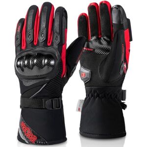 AXE02 RED M Wodoodporne rękawice motocyklowe, włókno węglowe woda ciepły ekran dotykowy rękawice motocyklowe dla mężczyzn kobiet pań czerwone średnie AXE02 RED M Wodoodporne rękawice motocyklowe, włókno węglowe woda ciepły ekran dotykowy rękawice motocyklowe dla mężczyzn kobiet pań czerwone średnie