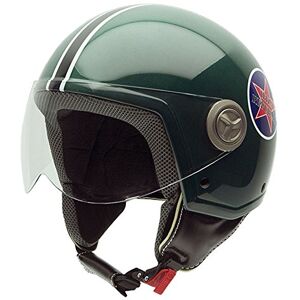 NZI 490033G514 3D Vintage II Open Face Helmets, logo Republiki Ibizy, zielone tło/czarny pasek, M NZI 490033G514 3D Vintage II Open Face Helmets, logo Republiki Ibizy, zielone tło/czarny pasek, M