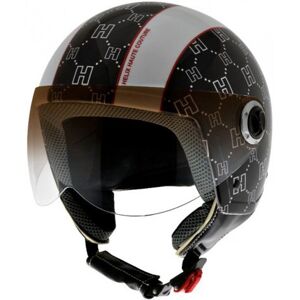 NZI Kask motocyklowy z otwartą tarczą, biały/czarny/czerwony pasek, 55-56 NZI Kask motocyklowy z otwartą tarczą, biały/czarny/czerwony pasek, 55-56