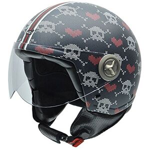 NZI Zeta Graphics kask motocyklowy, dziergana czaszka, XL NZI Zeta Graphics kask motocyklowy, dziergana czaszka, XL