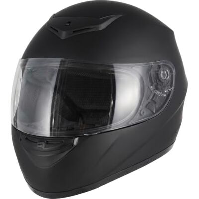 Favoto Kask motocyklowy dla dorosłych – integralny kask dla mężczyzn i kobiet, certyfikat ECE 22.06, odporny na zarysowania, przezroczysty wizjer, zapięcie z grzechotką, kask do motocykla, skutera Favoto Kask motocyklowy dla dorosłych – integralny kask dla mężczyzn i kobiet, certyfikat ECE 22.06, odporny na zarysowania, przezroczysty wizjer, zapięcie z grzechotką, kask do motocykla, skutera