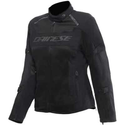 Dainese Kurtka Air Frame 3 Tex Wmn, damska letnia kurtka motocyklowa, oddychające wstawki z siatki, wyjmowana podszewka chroniąca przed wiatrem, ochraniacze na ramionach i łokciach, czarna, 44 Dainese Kurtka Air Frame 3 Tex Wmn, damska letnia kurtka motocyklowa, oddychające wstawki z siatki, wyjmowana podszewka chroniąca przed wiatrem, ochraniacze na ramionach i łokciach, czarna, 44