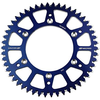 SCAR aluminiowa korona przeciwbłotna kompatybilna z YAMAHA YZ YZF WRF YZFX 125 250 450 99-22, niebieska 48 zębów SCAR aluminiowa korona przeciwbłotna kompatybilna z YAMAHA YZ YZF WRF YZFX 125 250 450 99-22, niebieska 48 zębów